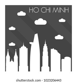 Ho Chi Minh Vietnam Skyline City Flat Silhouette Design Background