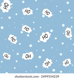 Ho ho ho Christmas greeting seamless pattern. Vector background for designs for wrapping paper, covers, fabric, textiles. Concept of Christmas and New Year