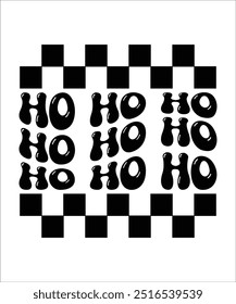  HO HO HO Christmas groovy wavy Typography t shirt design