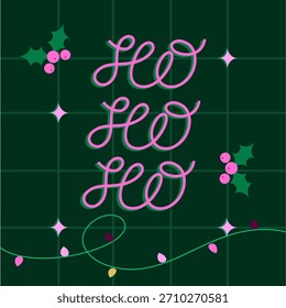 Ho Ho Ho Christmas illustration with festive elements