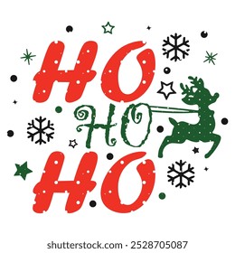 Ho Ho Ho Christmas Vector Design | EPS File