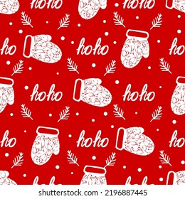 ho ho Christmas wrapping paper, seamless red Christmas pattern