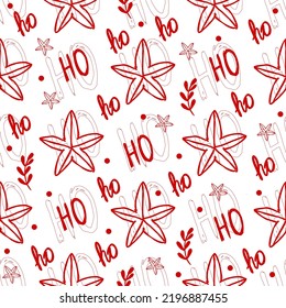 ho ho Christmas wrapping paper, seamless red Christmas pattern