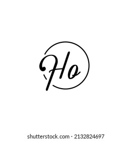 El concepto femenino de la HO círculo es el mejor logotipo inicial para la belleza y la moda