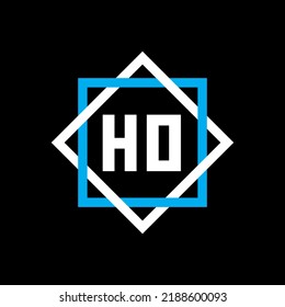  HO creative circle letter logo concept. HO letter design.
