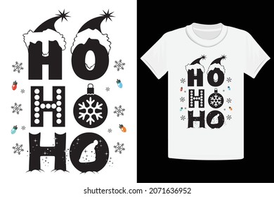 Ho Ho Ho Design, Christmas T-Shirt Design