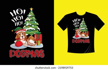 ho ho ho!!! dogmas - Christmas t shirt design free vector svg design template  svg