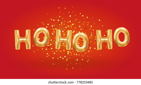 Ho ho ho Gold Balloons New Year