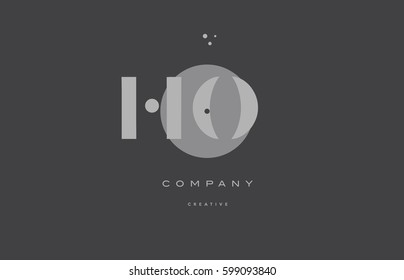 ho h o  grey modern stylish alphabet dot dots eps company letter logo design vector icon template 