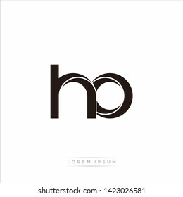 ho h o Initial Letter Split Lowercase Modern Monogram linked outline rounded logo