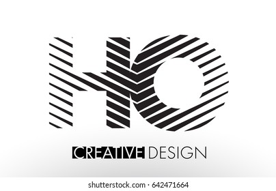 HO H O Lines Letter Design with Creative Elegant Zebra Vector Illustration.