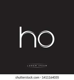 ho h o logo. Initial Letter Split Lowercase text 