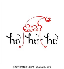 Cómo Ho Ho Ho Ho Con Letras De Mano, Expresión De Alegría, Felicidad, Frase De Navidad Ilustración De Arte Vector
