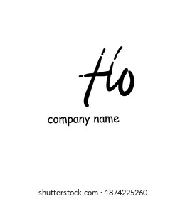 Ho handwritten logo for identity white background