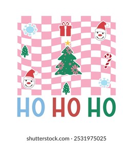 ho ho ho,christmas t-shirt design in white background