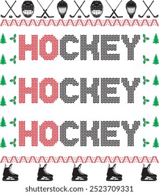 Ho Ho Hockey, Hockey Ugly Christmas, Holiday Hockey, Ice Hockey