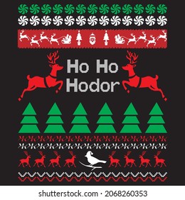 Ho Ho Hodor t-shirt design, vector file.