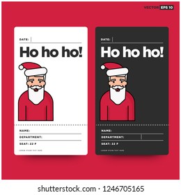 Ho Ho Ho ID Tag Card with Santa Claus