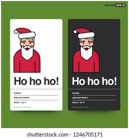 Ho Ho Ho ID Tag Card with Santa Claus
