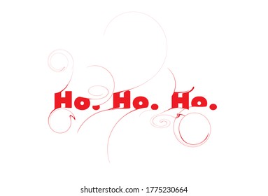 Ho Ho Ho illustration typography in red