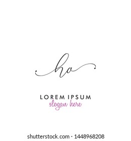 HO Initial beauty monogram logo vector