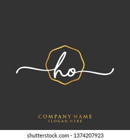 HO Initial handwriting logo template