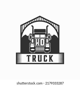 HO Initial Letter Truck Logo Design Simple Stock Vector