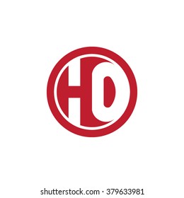 HO initial letters circle business logo red