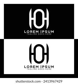 Las letras iniciales de HO vincularon un logotipo elegante. monograma de diseño de patrones de letra H y O