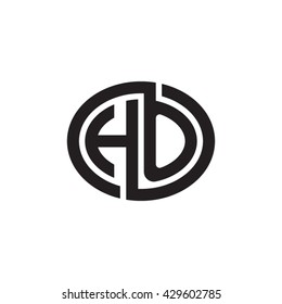 HO initial letters looping linked ellipse monogram logo