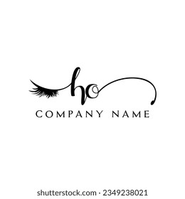 Logotipo inicial Logotipo lash vector eyelash moderno
