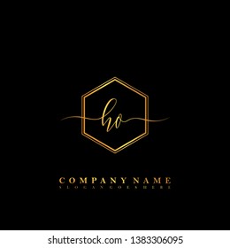 HO Initial luxury handwriting logo vector