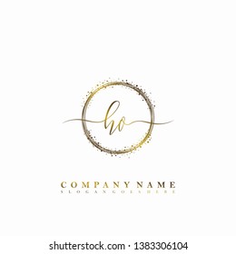 HO Initial luxury handwriting logo vector