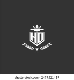 HO initial monogram brand logo design for crown vector image