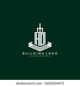 HO initial monogram building logo for real estate