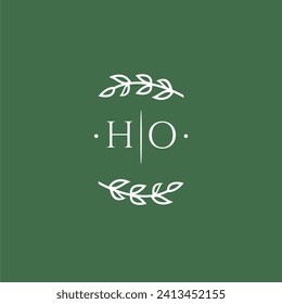 HO initial monogram wedding with creative design