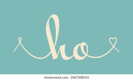 HO initial wedding monogram calligraphy vector illustration. Hand drawn lettering h and o love logo design for valentines day poster, greeting card, photo album, banner print or tattoo.