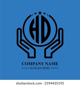 HO initials held within hands, symbolizing trust and protection. The circle represents unity, while stars highlight excellence and ambition.