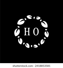 HO Initials Letter Nature Logo Vector Art Icons and Graphics
