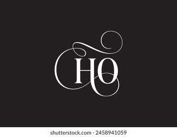 HO latter ligature typography logo design template