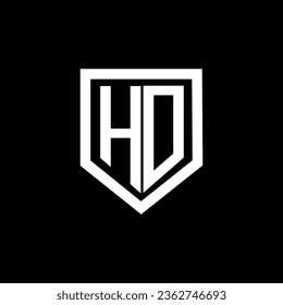 HO letter logo design with black background in illustrator. Vector logo, calligraphy designs for logo, Poster, Invitation, etc.