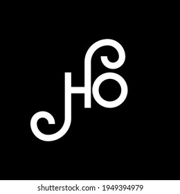 HO letter logo design on black background. HO creative initials letter logo concept. ho letter design. HO white letter design on black background. H O, h o logo