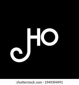 HO letter logo design on black background. HO creative initials letter logo concept. ho letter design. HO white letter design on black background. H O, h o logo