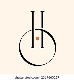 HO letter logo design on luxury background