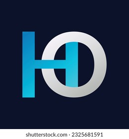 HO Letter logo design vector template.