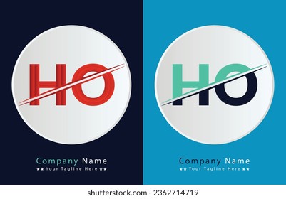 HO Letter logo design vector template.