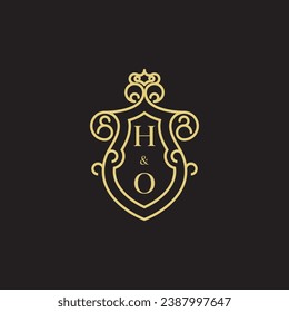 HO line vintage initial logo in high quality professional design that will print well across any print media