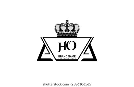 HO logo. H O design. White HP letter. HO, H O letter logo design. Initial letter HO linked circle uppercase monogram logo