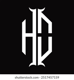 HO Logo monogram hexagon shield with horn shape design template