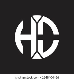 HO Logo monogram with piece circle ribbon style
